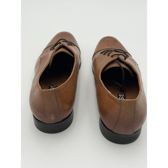 EXPRESS Oxford Dress Shoes Mens 10 Brown Leather Cap Toe Lace Up Formal main image 4